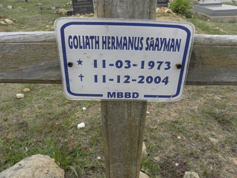 SAAYMAN Goliath Hermanus 1973-2004