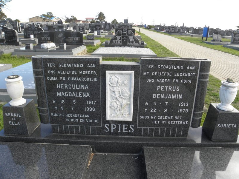 SPIES Petrus Benjamin 1913-1979 &amp; Herculina Magdalena 1917-1998