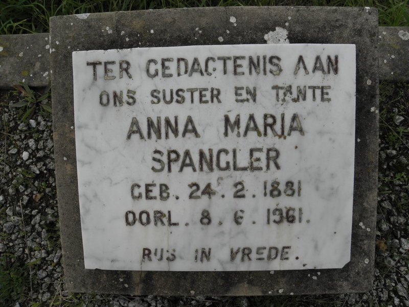 SPANGLER Anna Maria 1881-1961