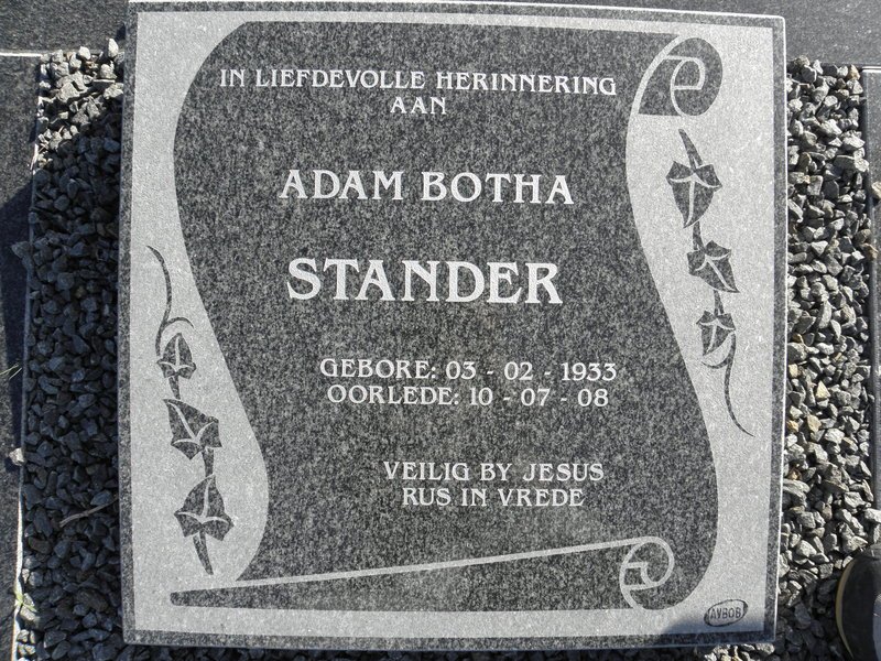 STANDER Adam Botha 1933-2008