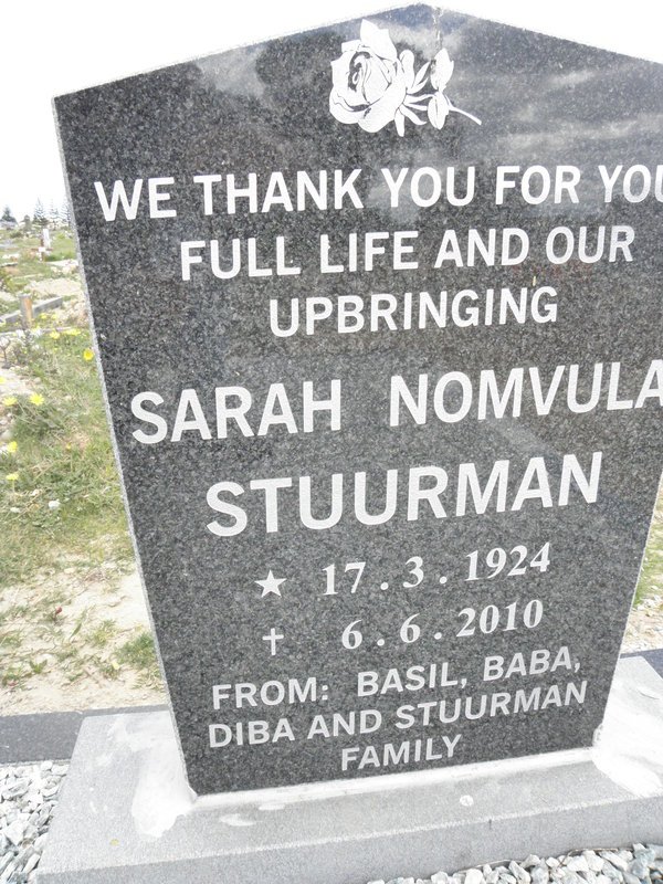 STUURMAN Sarah Nomvula 1924-2010