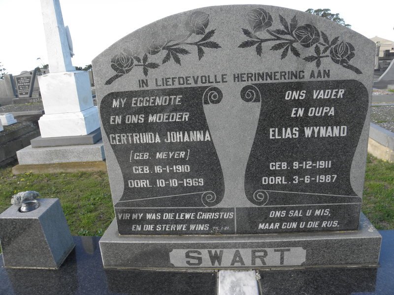 SWART Elias Wynand 1911-1987 &amp; Gertruida Johanna MEYER 1910-1969