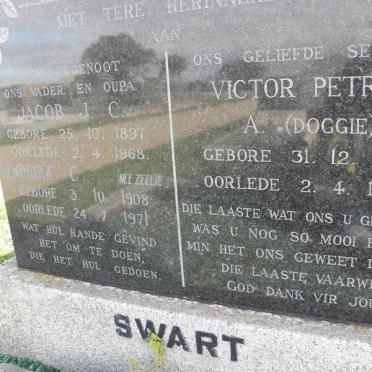 SWART Jacob J.C. 1897-1968 &amp; Hendrika C. ZEELIE 1908-1971 :: SWART Victor Petrus A. 1938-1966