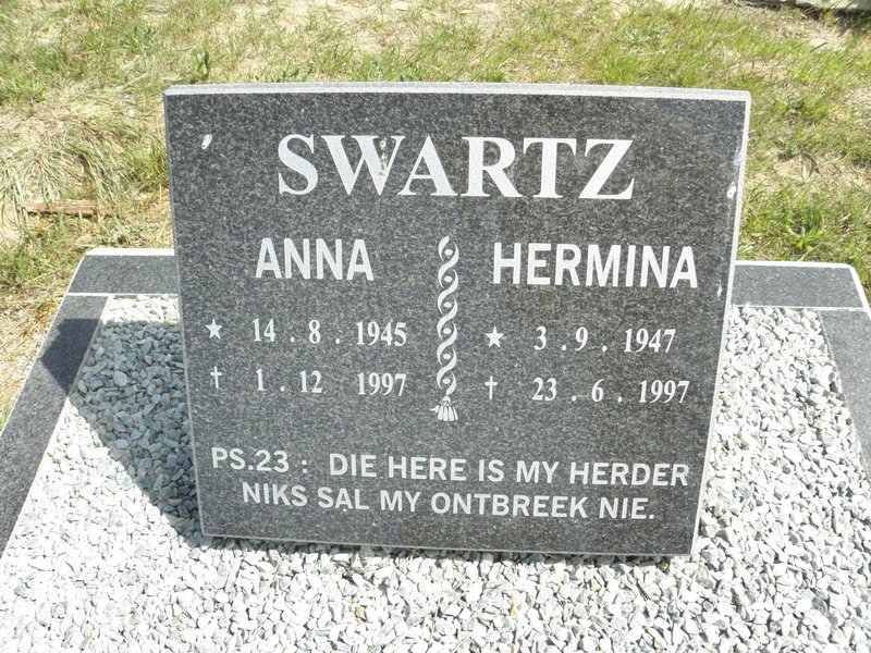 SWARTZ Anna 1945-1997 :: SWARTZ Hermina 1947-1997