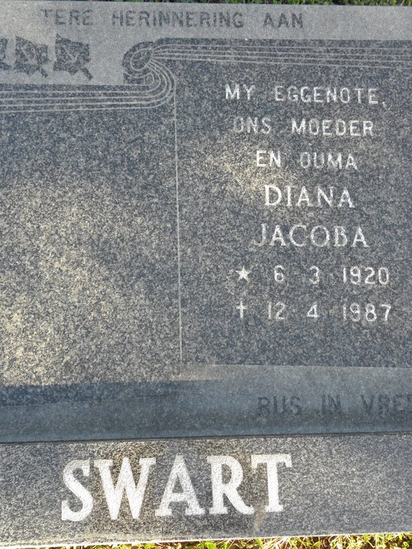SWART Diana Jacoba 1920-1987