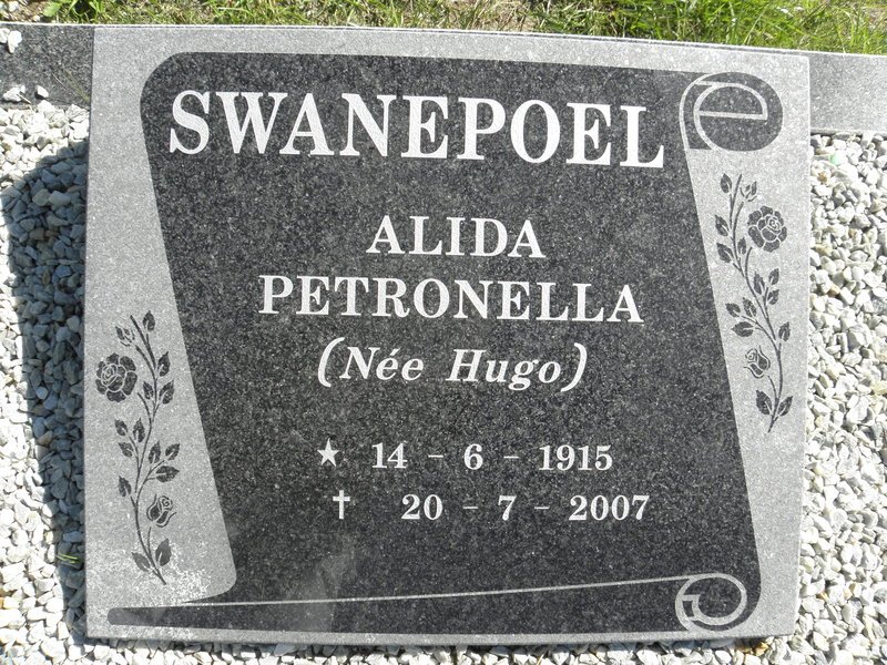 SWANEPOEL Alida Petronella nee HUGO 1915-2007