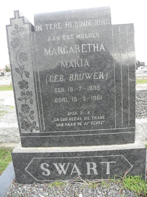 SWART Margaretha Maria nee BRUWER 1895-1961
