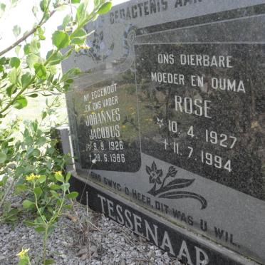 TESSENAAR Johannes Jacobus 1926-1986 &amp; Rose 1927-1994