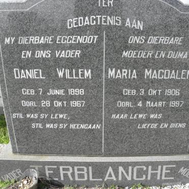 TERBLANCHE Daniel Willem 1898-1967 &amp; Maria Magdalena 1906-1997