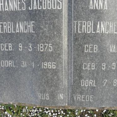 TERBLANCHE Johannes Jacobus 1875-1966 &amp; Anna Maria VAN WYK 1868-1959