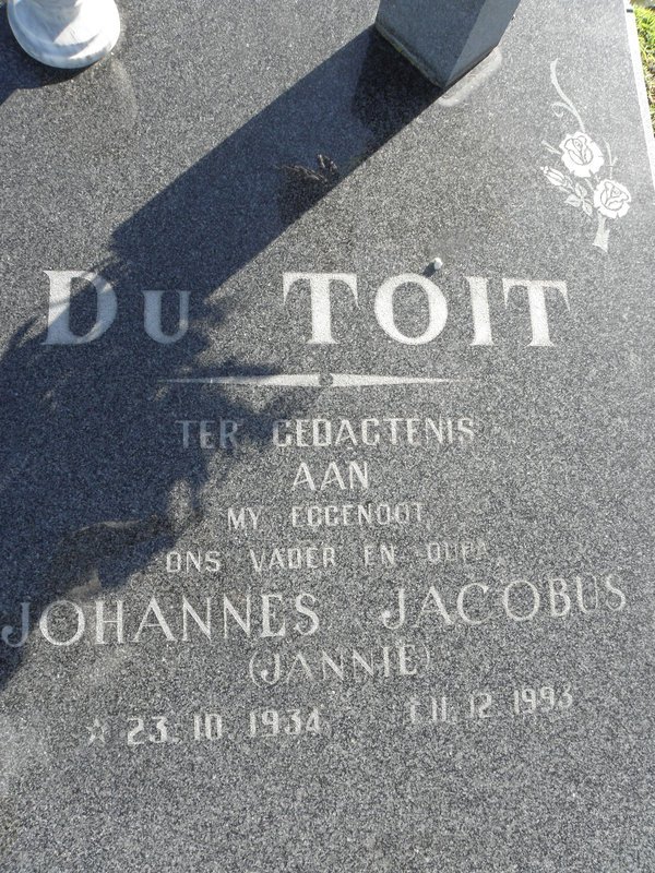 TOIT Johannes Jacobus, du 1934-1993