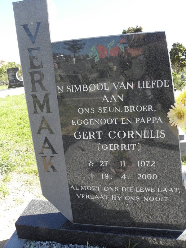VERMAAK Gert Cornelis 1972-2000