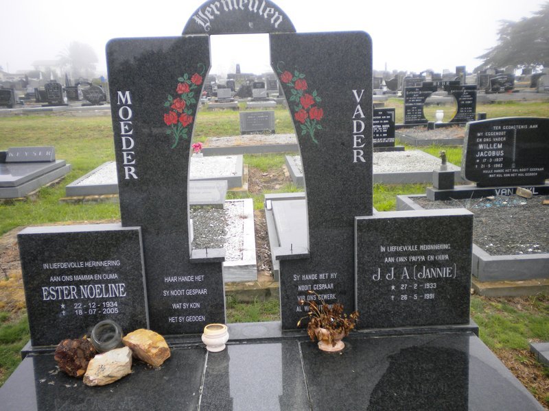 VERMEULEN J.J.A. 1933-1991 &amp; Esther Noeline 1934-2005