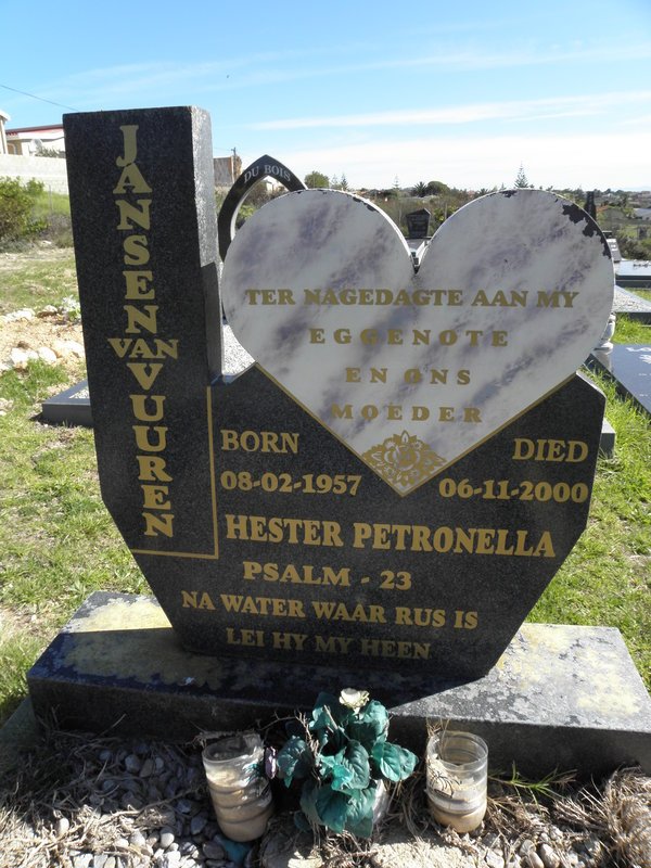 VUUREN Hester Petronella, Jansen van 1957-2000
