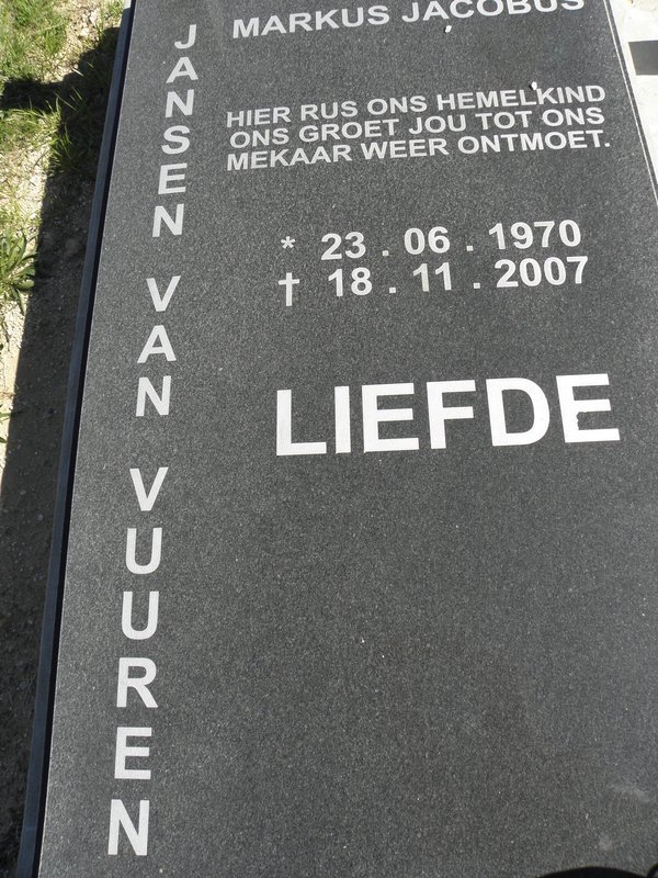 VUUREN Markus Jacobus, Jansen van 1970-2007
