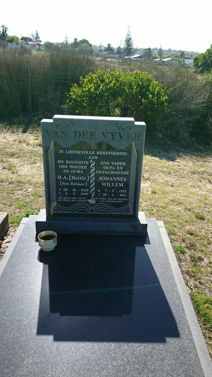 VYVER Johannes Willem, van der 1923-2011 &amp; H.A. HOLMES 1929-1999