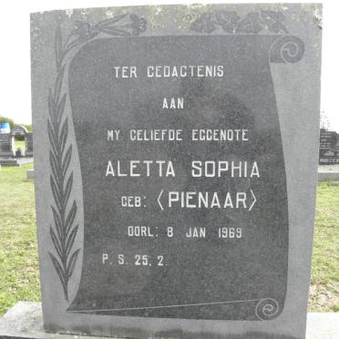 WATH Aletta Sophia, van der nee PIENAAR -1969