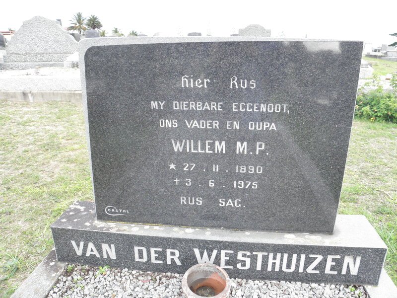 WESTHUIZEN Willem M.P., van der 1890-1975