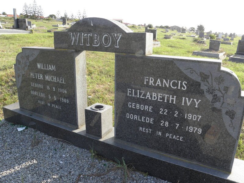 WITBOY William Peter Michael 1906-1989 &amp; Francis Elizabeth Ivy 1907-1979