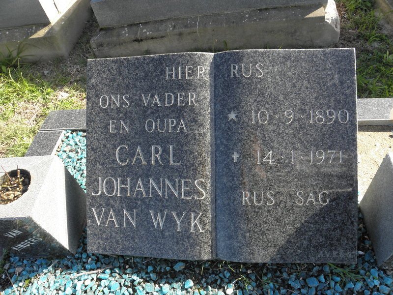 WYK Carl Johannes, van 1890-1971