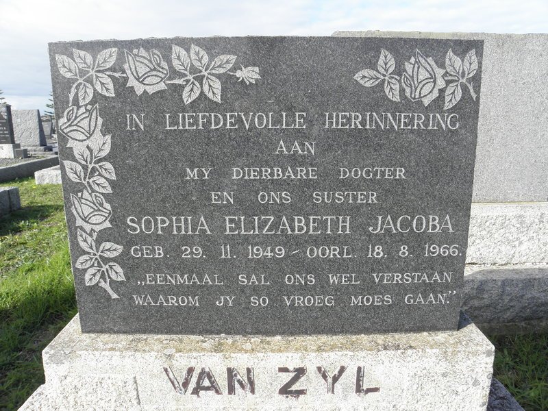ZYL Sophia Elizabeth Jacoba, van 1949-1966