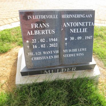 MULDER Frans Albertus 1944-2022 & Antoinetta Nellie 1947-