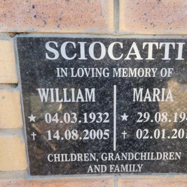 SCIOCATTI William 1932-2005 & Maria 1942-2012