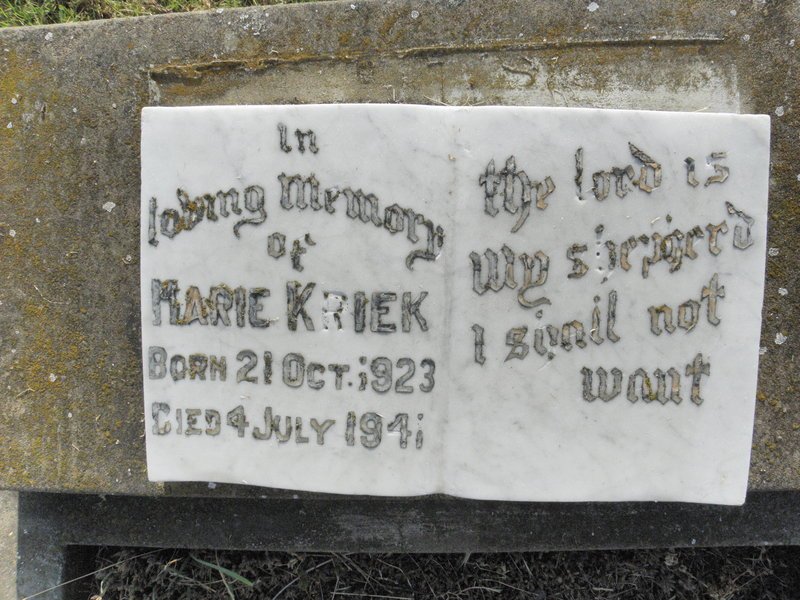 KRIEK Marie 1923-1941