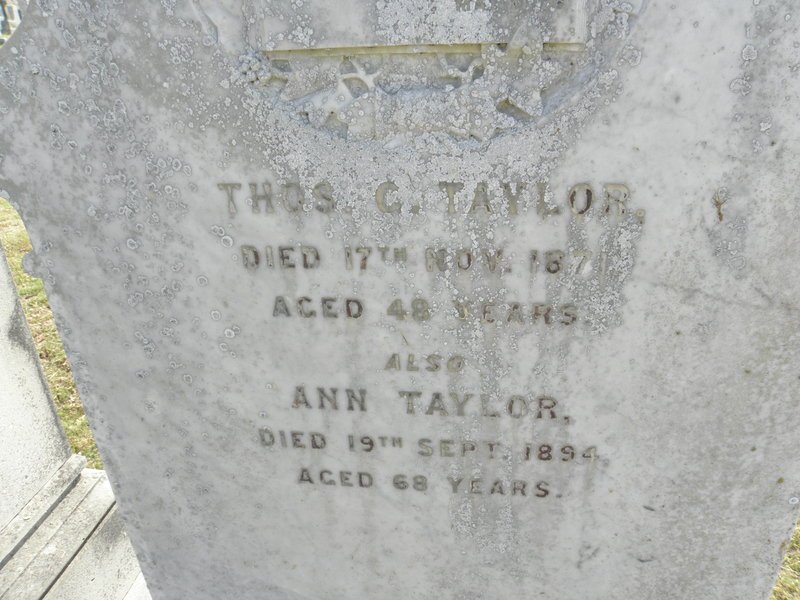 TAYLOR Thos. G. -1871 &amp; Ann -1894