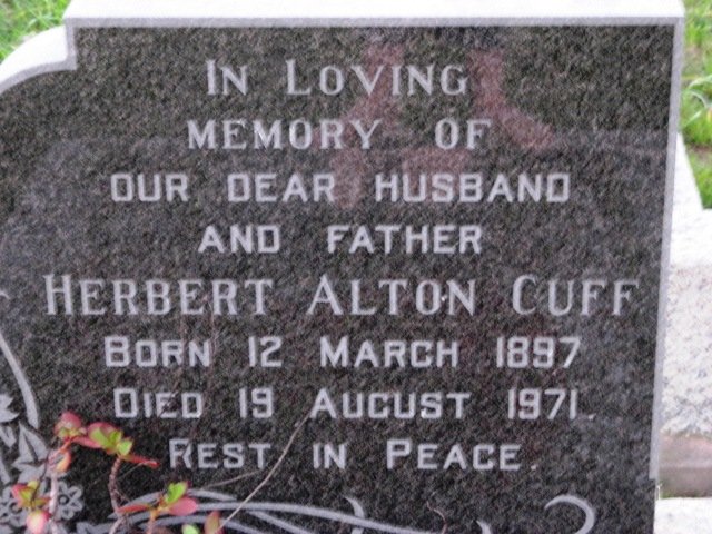 CUFF Herbert Alton 1897-1971