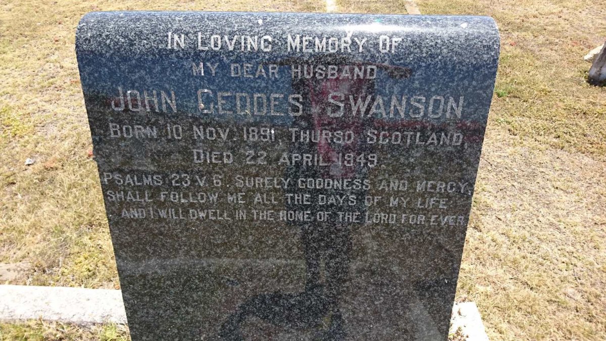 SWANSON John Geddes 1891-1949
