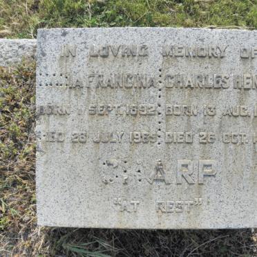 SHARP Charles Henry 1835-1955 &amp; Maria Francina 1892-1965