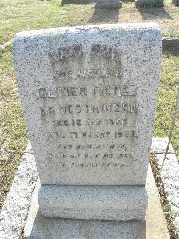 WESTHUIZEN Olivier Pieter, v.d. 1940-1943