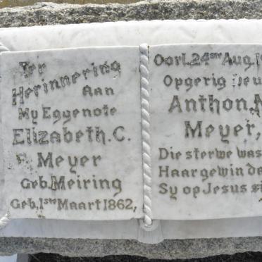 MEYER Elizabeth C.F. nee MEIRING 1862-1940
