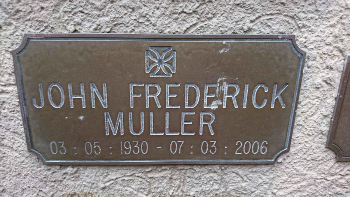 MULLER John Frederick 1930-2006