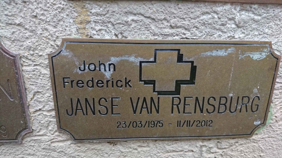 RENSBURG John Frederick, Janse van 1975-2012