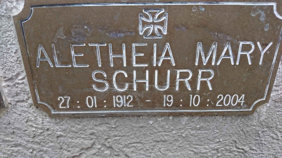 SCHURR Aletheia Mary 1912-2004