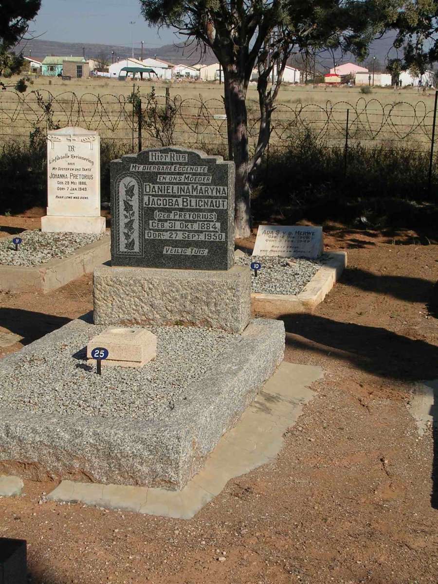 BLIGNAUT Danielina Maryna Jacoba nee PRETORIUS 1884-1950