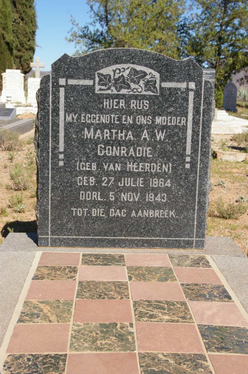 CONRADIE Martha A.W. nee VAN HEERDEN 1864-1943