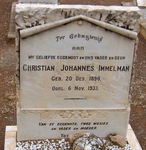 IMMELMAN Christian Johannes 1890-1933