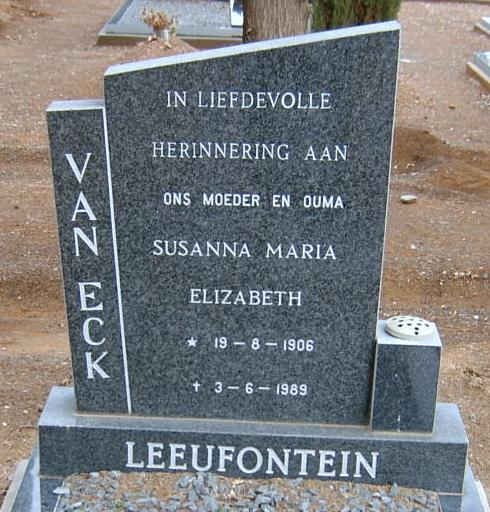 ECK Susanna Maria Elizabeth, van 1906-1989