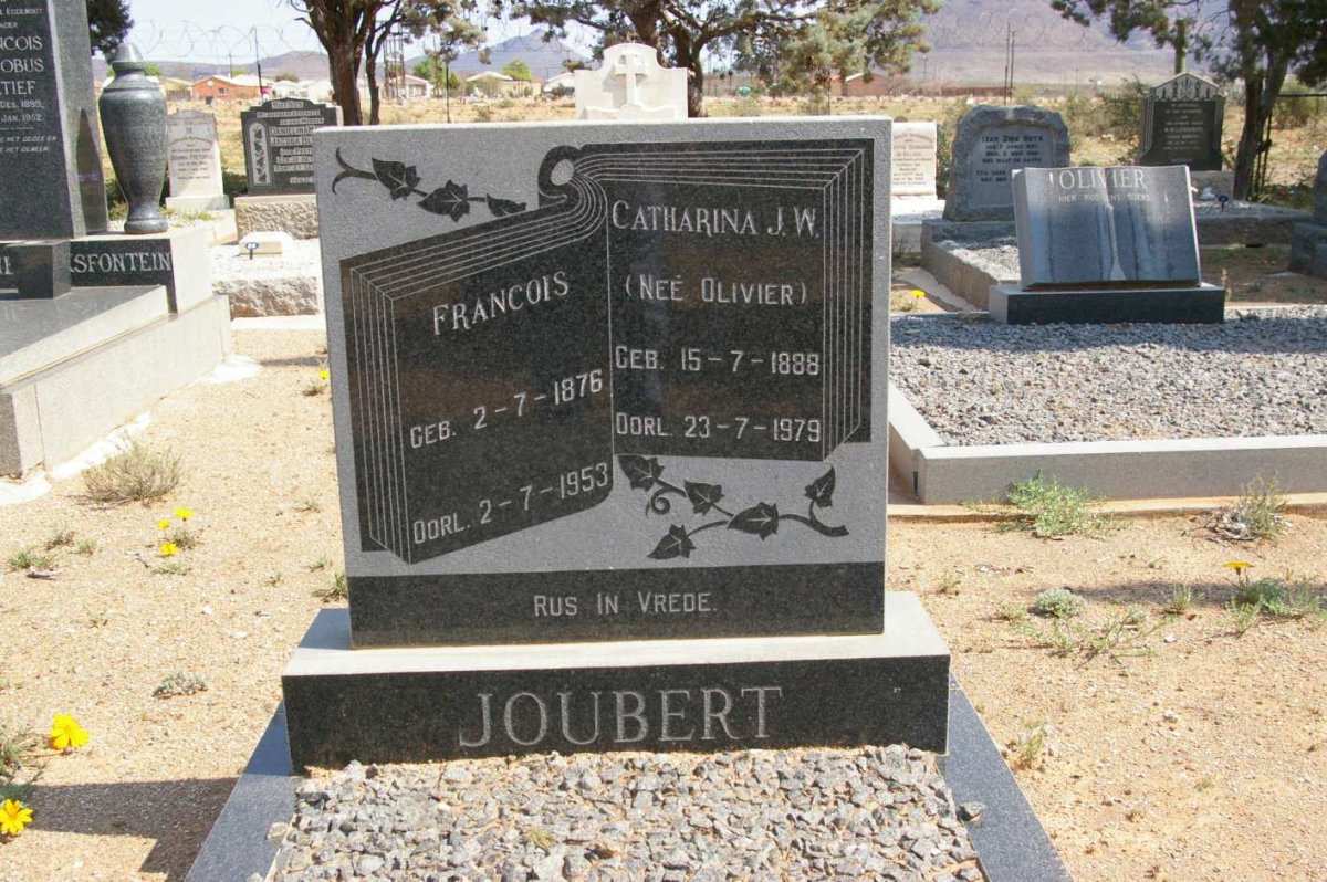 JOUBERT Francois 1876-1953 &amp; Catharina J.W. OLIVIER 1888-1979