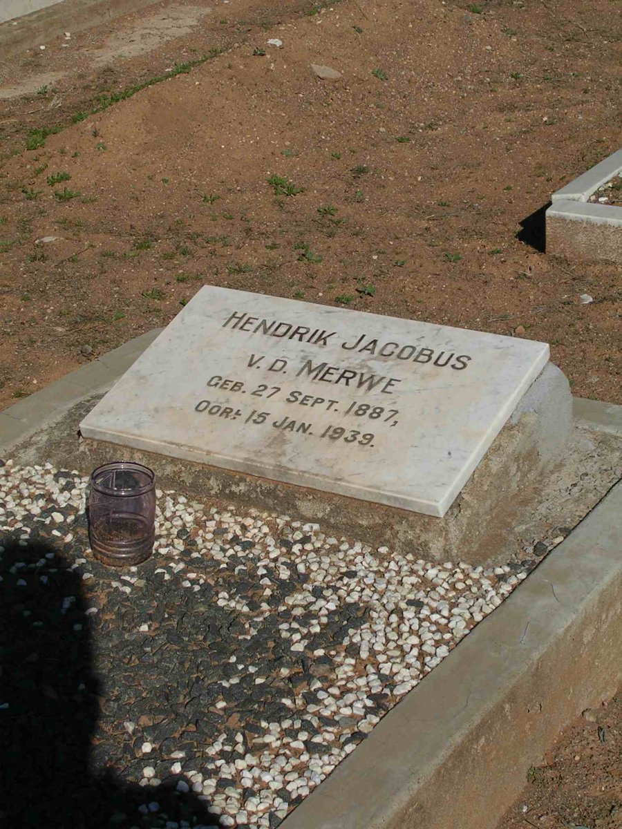 MERWE Hendrik Jacobus, v.d. 1887-1939