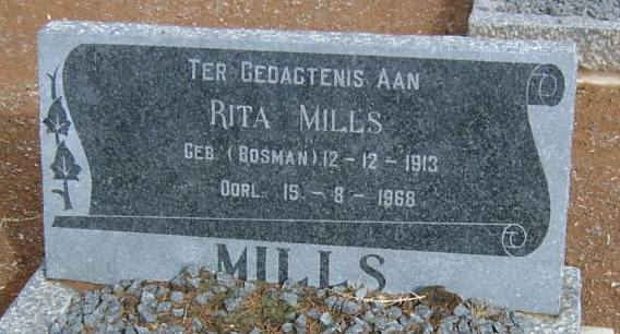 MILLS Rita nee BOSMAN 1913-1968