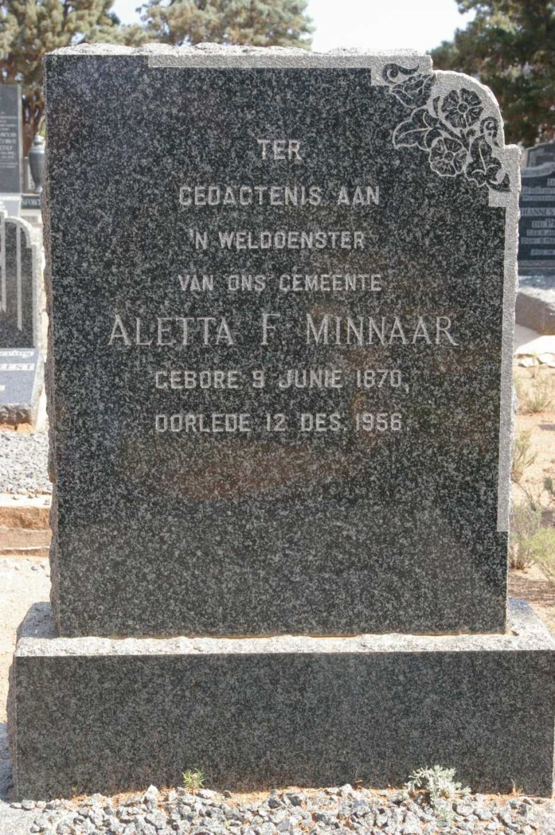 MINNAAR Aletta F. 1870-1956