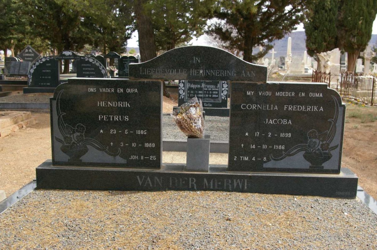 MERWE Hendrik Petrus, van der 1895-1989 &amp; Cornelia Frederika Jacoba 1899-1986
