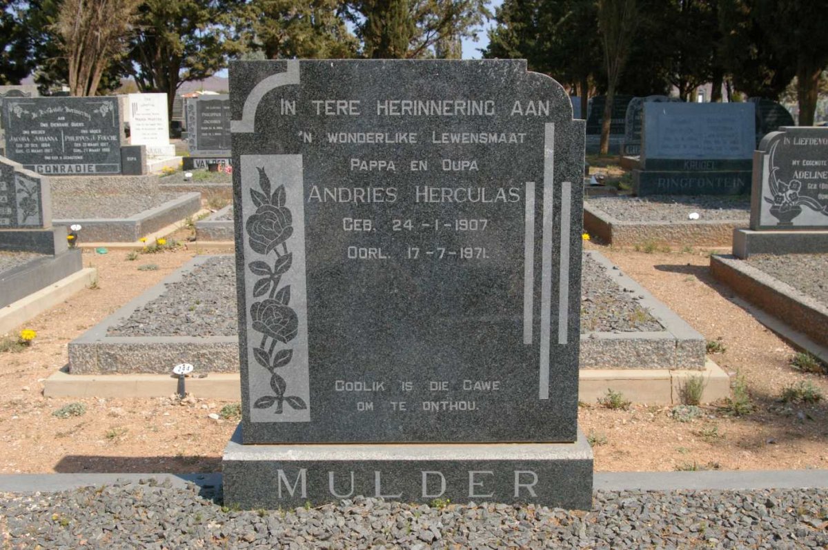MULDER Andries Herculas 1907-1971
