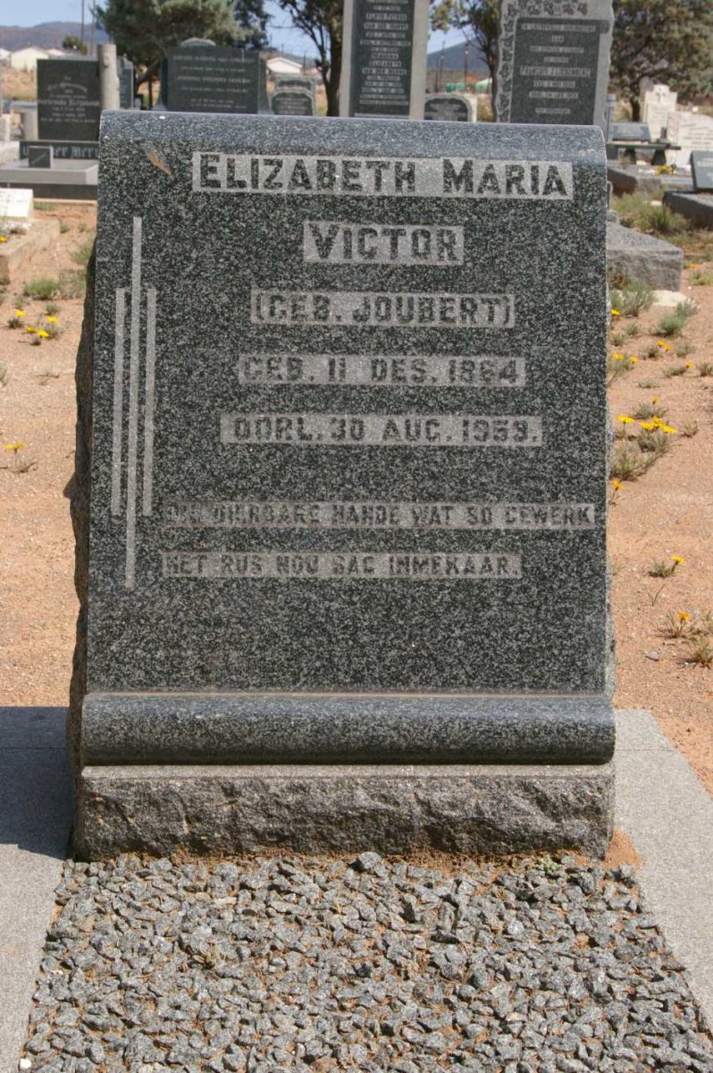VICTOR Elizabeth Maria nee JOUBERT 1864-1959