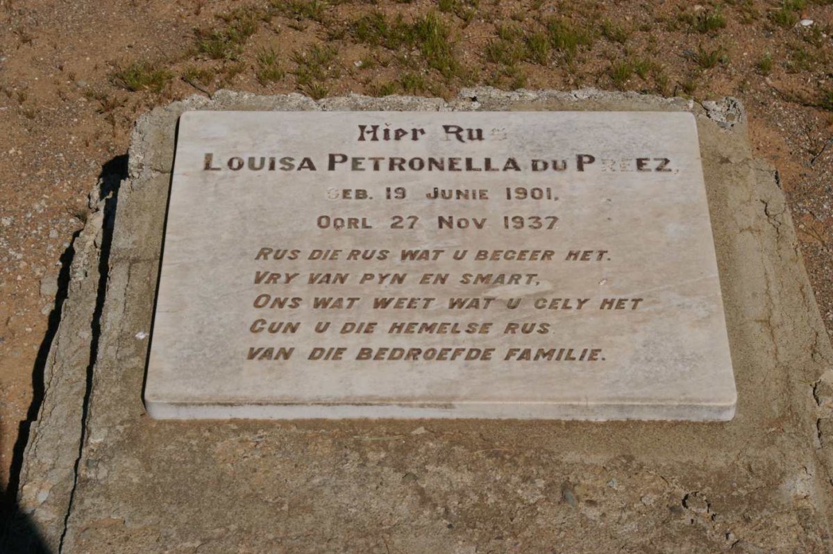 PREEZ Louisa Petronella, du 1901-1937
