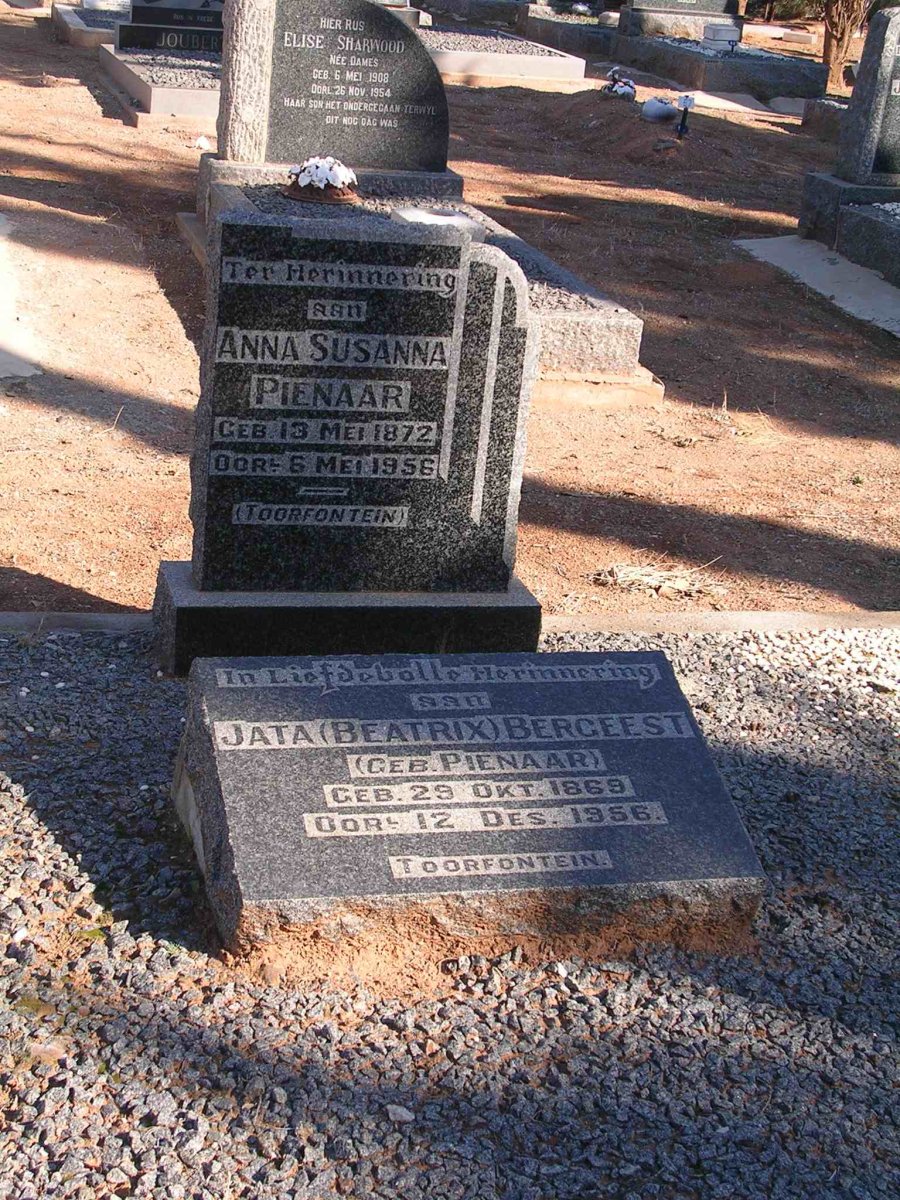 PIENAAR Anna Susanna 1872-1956 :: BERGEEST Jata  nee PIENAAR  1869-1956